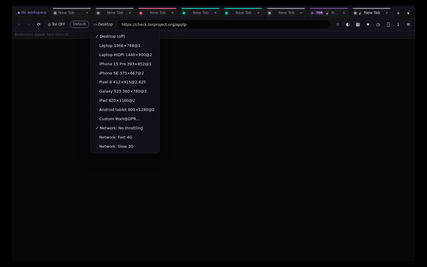Device emulation picker